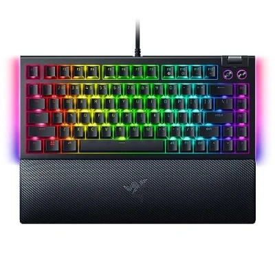 Abbildung von Razer BlackWidow V4 75% Mechanische Gaming Tastatur mit Hot Swap (Kompaktes Layout, Unterbodenbeleuchtung an 2 Seiten, Multifunktionsregler und Medien Tasten) ISO US Layout Schwarz