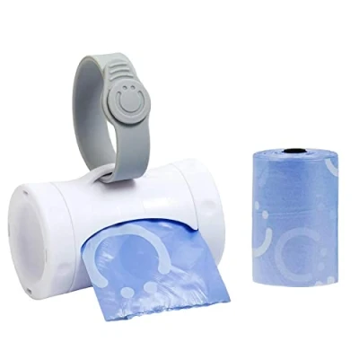 Abbildung von Ubbi Retractable On the Go Bag Dispenser for Baby Travel, Diaper Accessory Must Have Newborn, Helpful Item, Gift, Lavender Scented, White