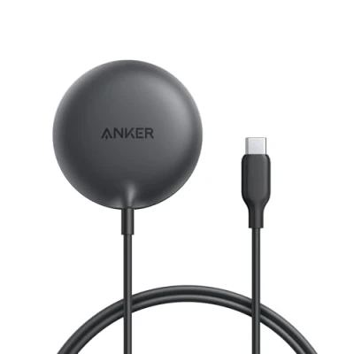Abbildung von Anker Zolo magnetisches kabelloses Ladegerät, Qi2 zertifiziert 15W MagSafe kompatibles Ladepad, für iPhone 16/15/14/13 Serie, AirPods und mehr (Adapter Nicht enthalten)