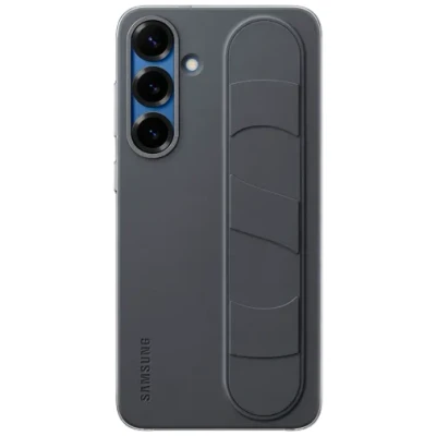 Abbildung von Samsung Standing Grip Silikon Back Cover Schwarz Galaxy S25+