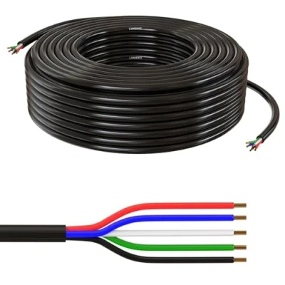 Abbildung von Lumonic 5x 0,34mm² LED Steuerleitung schwarz 10m I ummanteltes 5 adriges Kabel flexibel Geschirmtes Steuerkabel, LiYY Verlängerung, Stromkabel