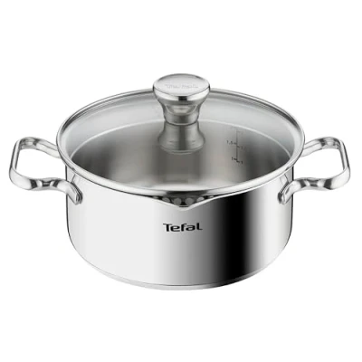 Abbildung von TEFAL A70544 Duetto Kochtopf Edelstahl mit Glasdeckel 20cm