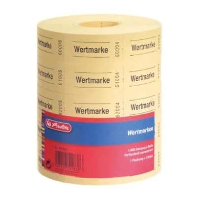 Abbildung von Herlitz 791830 Neutrale Wertmarken, 5x1000 Abrisse, farblich sortiert
