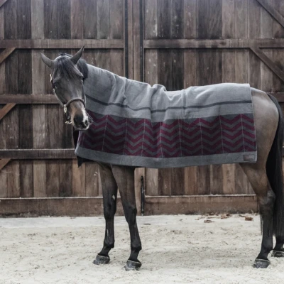 Abbildung von Kentucky Fleece Rug Heavy Square Fishbone Grey Bordeaux
