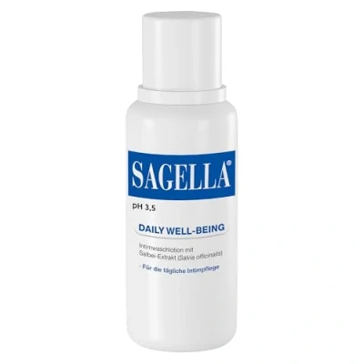 Abbildung von SAGELLA pH 3,5 DAILY WELL BEING: Intimwaschlotion mit Milchsäure und Salbei Extrakt für die tägliche Intimpflege, 500 ml