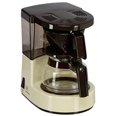 Abbildung von Melitta Aromaboy kleine Filterkaffeemaschine mit Glaskanne 2 Tassen Beige/Braun (1015 03)