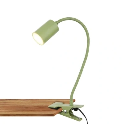 Abbildung von BRILONER Schreibtischlampe mit Kabelschalter, Warmweiße Lichtfarbe, schwenkbar, Stecker, Leselampe, Klemmlampe, Klemmleuchte, Nachttischlampe, Leselicht Kinder, Bürolampe, 40cm hoch, Grün