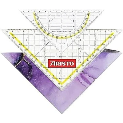 Abbildung von Aristo AR18103B Set 3in1 TZ Dreieck AR1650/2 &amp; Geodreieck AR1552 inkl. Geocover Schutzhülle (Dreiecke mit Tuschenoppen, Lochung und Magnetverschluss) soft lavender