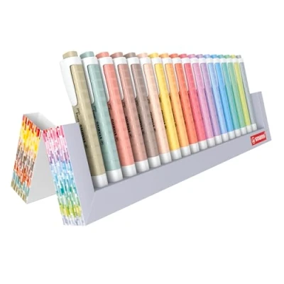 Abbildung von STABILO Textmarker swing cool 18er Tischset 8 Naturfarben &amp; 10 Pastellfarben