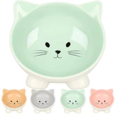 Abbildung von Katzennapf Keramik 125 ml Ø13,8 cm Hygienisch, robust und charmant in Grün Flamingo Puzi