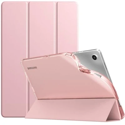 Abbildung von TiMOVO Hülle für Samsung Galaxy Tab A9+/A9 Plus 11&quot; 2023 SM X210/X216/X218, Dünn Weich TPU Schutzhülle mit Transluzent Matt Rückseite A9+ Tablet, Auto Schlaf/Aufwach, Rosagold