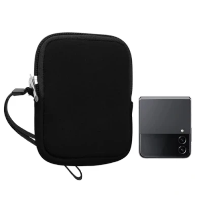 Abbildung von kwmobile Handytasche für Faltbare Smartphones XXS 3/3,5&quot; Neopren Hülle Schwarz XS Handy Tasche 10 x 8 2 cm Innenmaße Mini Geldbörse