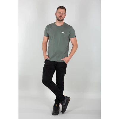 Abbildung von Alpha Industries Basic Small LOGO Tshirt basic, Größe: Small, Vintage green