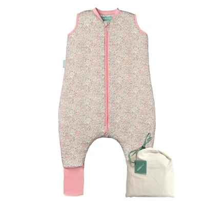 Abbildung von molis&amp;co Baby Schlafsack mit Füßen und Socke Ideal für den Winter Babyschlafsack Beinen 2,5 tog 100% Baumwolle (Oeko TEX 100), Premium Qualität Pastel Floral (70 cm)