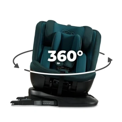 Abbildung von Kinderkraft XPEDITION2 I SIZE 40 150 cm, Kindersitz 0 36 kg, Reboarder 360 grad drehbar, Kinderautositz mit Isofix station, FWF und RWF, Verstellbare Kopfstütze/Rückenlehne Liegeposition, Blau