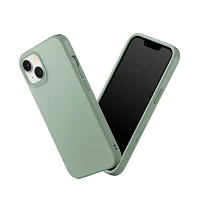 Abbildung von RhinoShield Case kompatibel mit [iPhone 14/13] SolidSuit Stoßdämpfende &amp; schlanke Schutzhülle Premium Finish 3.5 Meter Fallschutz Salbeigrün