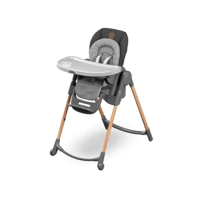 Abbildung von Maxi Cosi Minla Kinderhochstuhl Mitwachsend, 014 Jahre, bis zu 60 kg, Hochstuhl Baby, 9 Höhenstufen, 5 Neigungspositionen, 4 Tablettpositionen, kompakt faltbar, Essential Graphite