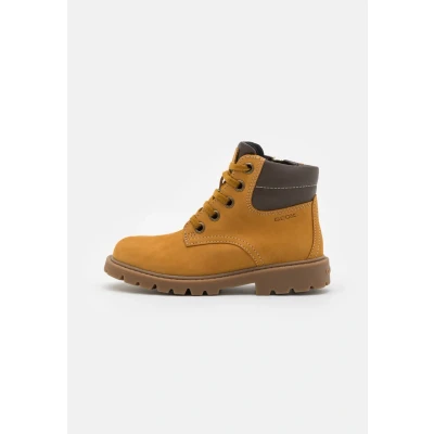 Abbildung von Geox Shaylax Unisex Schnürstiefelette für Kinder, Größe: 36, Yellow/brown Schuhe