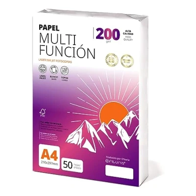 Abbildung von Ofituria Kopierpapier, DIN A4, 200 g/m2, 50 Blatt, Mehrzweckpapier für Laser und Tintenstrahldrucker, Kopierer, Bürobedarf, Schulbedarf, Packung zu g