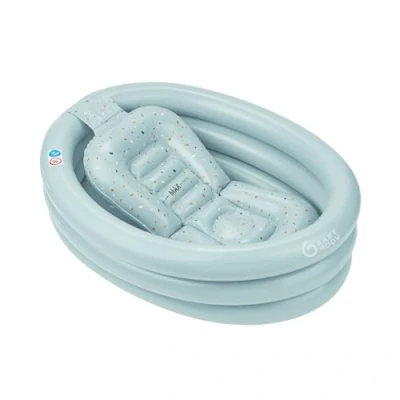 Abbildung von Babymoov Aufblasbare Badewanne Aquadots, mit Einsatz für Neugeborene, 68 x 40cm, als Planschbecken verwendbar