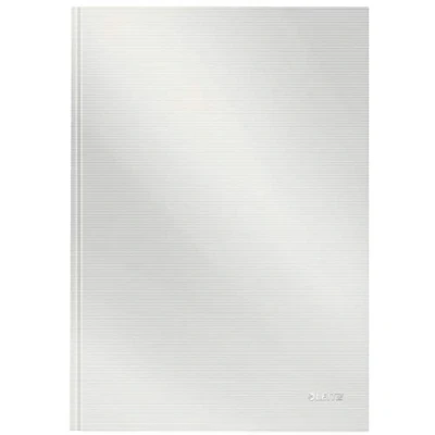 Abbildung von Leitz A4 Notizbuch liniert, 160 Seiten, 80 Blatt FSC zertifiziertes g/m² Papier, Stabiler, kratzfester Hardcover Einband, Für Büro, Schule oder als Tagebuch, Solid Serie, Weiß, 46650001