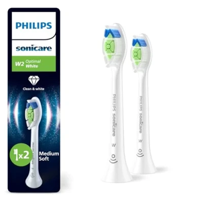 Abbildung von Philips Sonicare W2 Optimal White, Original Ersatzbürstenköpfe, Weiß, 2er Pack, HX6062/87