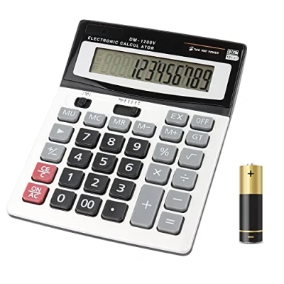 Abbildung von HIHUHEN Taschenrechner, Geschäft Standard Taschenrechner Dual Power (Solar und Batterie) Tischrechner (1 x Calculator)