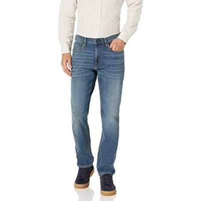 Abbildung von Amazon Essentials Herren Stretchjeans, athletische Passform, Mittelblau Vintage, 32W / 28L
