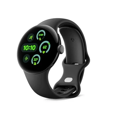 Abbildung von Google Pixel Watch 3 (41 mm) Android smartwatch with Heart Rate Tracking, Advanced Running from Fitbit, Fitness Insights, 24 Hour Battery Matte Black Aluminium Case Obsidian Band LTE