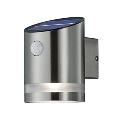 Abbildung von Reality Leuchten LED Solar Außenwandleuchte Salta R22231107, Metall Nickel matt, inkl. 3 Watt LED, Bewegungssensor