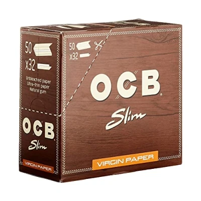 Abbildung von OCB Unbleached Slim Virgin Paper, langes Papier, Braun, 12,5 cm 11,5 breit x 5,5 hoch