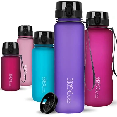 Abbildung von 720DGREE Trinkflasche 650ml “uberBottle“ softTouch +Sieb BPA Frei Wasserflasche auslaufsicher für Kinder, Schule, Sport, Uni, Outdoor, Unterwegs Tritan Sportflasche Leicht, Stoßfest