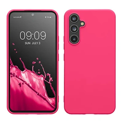 Abbildung von kwmobile Hülle kompatibel mit Samsung Galaxy A54 5G TPU Silikon Handyhülle Schutzhülle stoßabsorbierend flexibel Case in Neon Pink