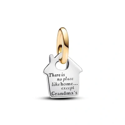 Abbildung von PANDORA Moments Bicolor Omas Haus Charm Anhänger aus Sterling Silber mit vergoldeter Metalllegierung, Kompatibel Armbändern, 763205C00