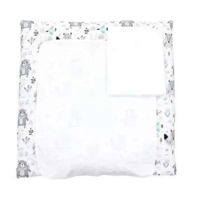 Abbildung von TupTam Baby Wickelauflage inkl. 2 Frotteebezügen ANK019, Farbe: Bären/Füchse/Mint, Größe: 75 x 85 cm