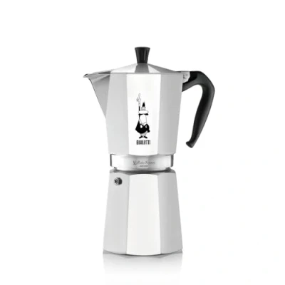 Abbildung von Bialetti Moka Express: Ikonische Espressomaschine für die Herdplatte, macht echten Italienischen Kaffee, Kanne 12 Tassen (600 ml), Aluminium, Silber