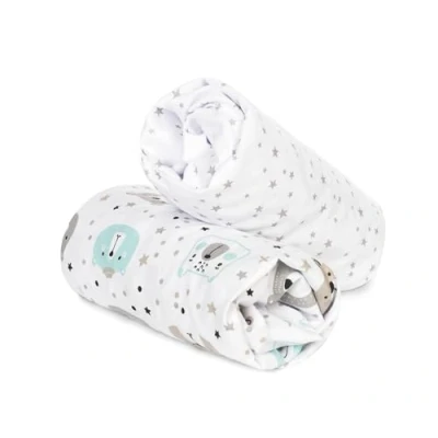 Abbildung von FlyIdeas Next 2 me Spannbettlaken Beistellbett 83x50 cm, STK. Spannleintuch Matratzenschoner für Baby Beistellbetten to und Matratzen der Größe 50x83 ähnlich, 100% Baumwolle Zertif