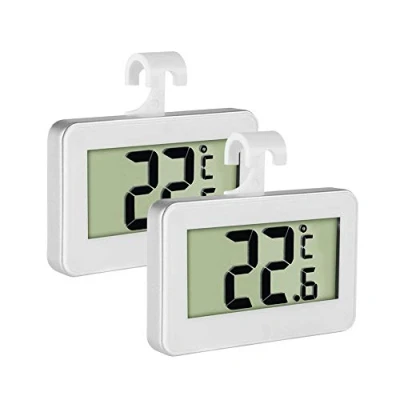 Abbildung von Kühlschrank Thermometer,LCD Digitaler Gefrierschrank Thermometer Monitor mit großem LCD Bildschirm, magnetische Rückseite Haken zum Aufhängen und ausziehbarer Ständer 2er Pack