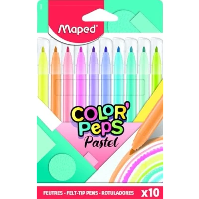 Abbildung von Maped Filzstifte, Fasermaler COLOR&#039;PEPS PASTELL mit mittlerer Spitze x10 Stifte