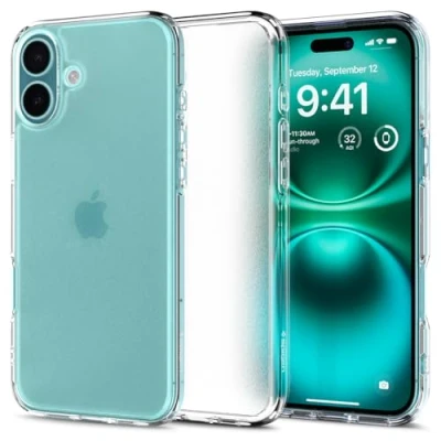 Abbildung von Spigen für iPhone 16 Hülle [Anti Yellowing] Ultra Hybrid Case Handyhülle Schutzhülle Cover Transparent Durchsichtig Dünn Slim Frost Clear