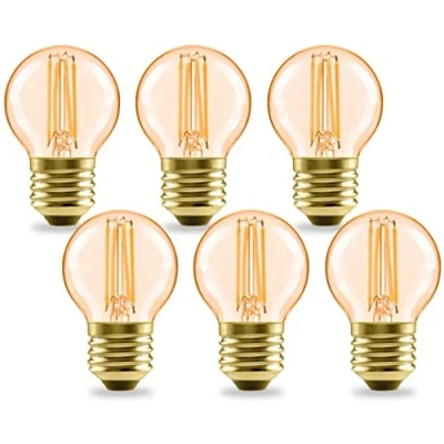 Abbildung von LVWIT Edison Vintage Glühbirne E27, Retro LED Filament G45 4W ersetzt 35W Warmweiss 2400K 410LM, Antike Glühlampe, Ideal für Nostalgie Beleuchtung im Haus Café Bar, Nicht Dimmbar, 6 Stück