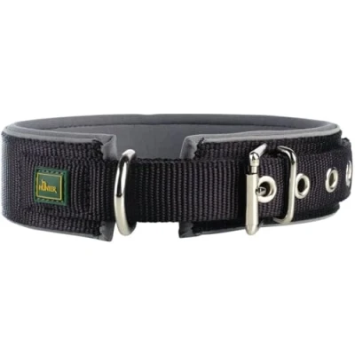 Abbildung von HUNTER Neopren REFLECT Hundehalsband, Nylon, gepolstert, reflektierend, 60 (L), Halsumfang: 49 56 cm, schwarz/grau