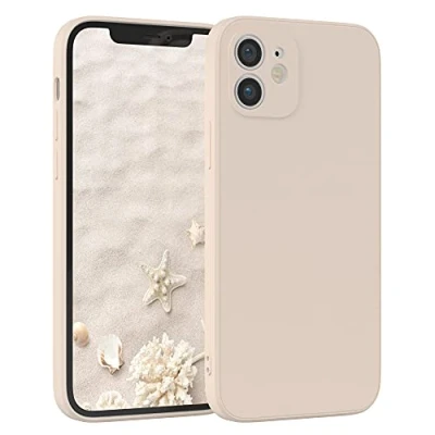Abbildung von EAZY Case Silikonhülle für iPhone 12 Hülle Silikon Beige weich stoßfeste Handyhülle Schutzhülle mit Kameraschutz Dünn Premium Schutz Cover TPU Phone Bumper in Taupe