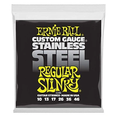 Abbildung von Ernie Ball Regular Slinky E Gitarrensaiten, Edelstahlwicklung, Stärke 1046