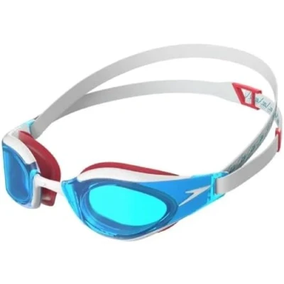 Abbildung von Speedo Unisex Fastskin Hyper Elite Swimming Goggles Competitive Performance Training Hydrodynamic, Flame Red/Bolt/Aqua Blue, One Size