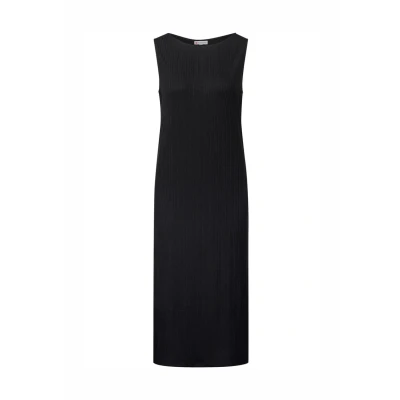Abbildung von STREET ONE Damen 1408930 Ärmelloses Rippstrukturkleid, Black, 44
