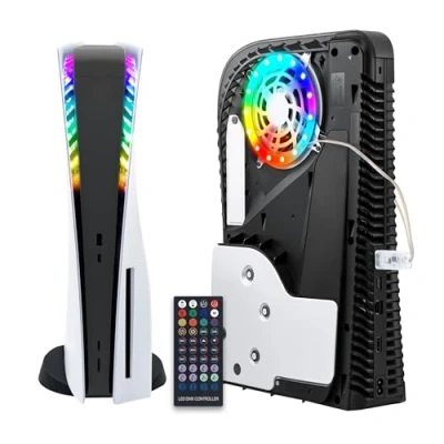 Abbildung von Mcbazel PS5 Pro/PS5 Slim/PS5 RGB LED Streifen Flexible Lichtstreifen 8 Farben Music Synchronisation, 3 Modi Unterstützt APP/IR Fernbedienung/USB Taste