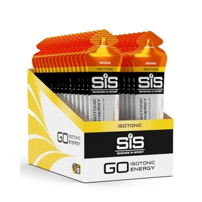 Abbildung von Science in Sport GO Isotonic Energy Gel 30 x 60ml Orange, Vegan isotonische Formulierung mit 22g Kohlenhydrate, Guter Energielieferant, Optimale Alternative für Getränke