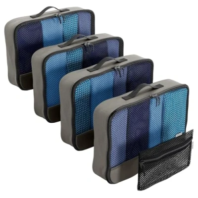 Abbildung von OW Travel Einfach zu Organisierende Packtaschen für Koffer Medium Kleiderlagerung mit Reisewürfeln ein Kleidertaschen Packwürfel. Organizer Set Suitcase Packing Cubes