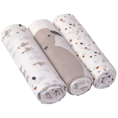 Abbildung von LÄSSIG Baby Mulltuch Spucktuch Puckdecke 3er Set Baumwolle 80 x cm/ Heavenly soft Swaddle L Tiny Farmer Speckles